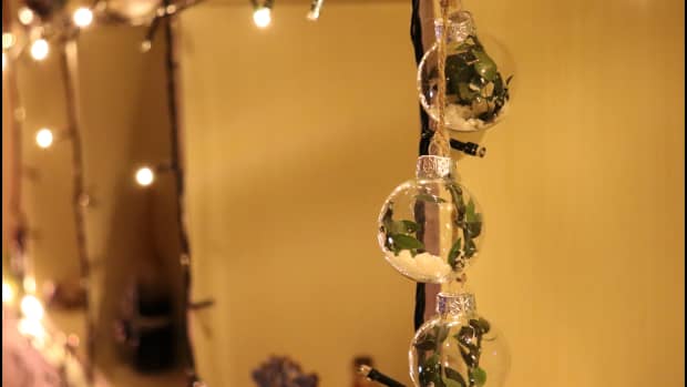 Christmas Yule decoration with small witch balls