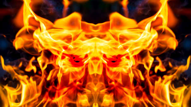 artistic symmetrical rendering of a fire