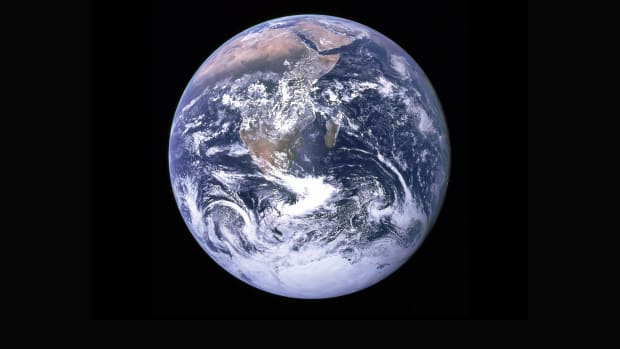 a "blue marble" picture of planet Earth