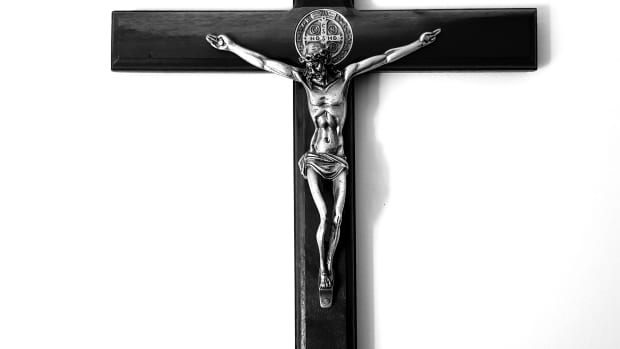 Black wooden crucifix