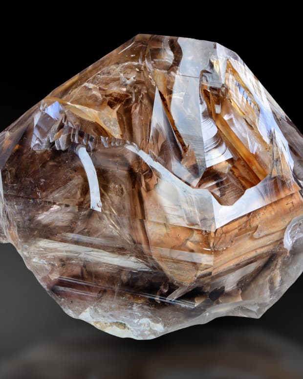 a piece of smoky elestial (skeletal) quartz