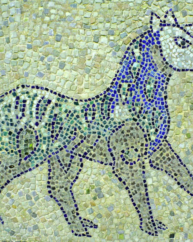 A unicorn mosaic in Ravenna, Italy
