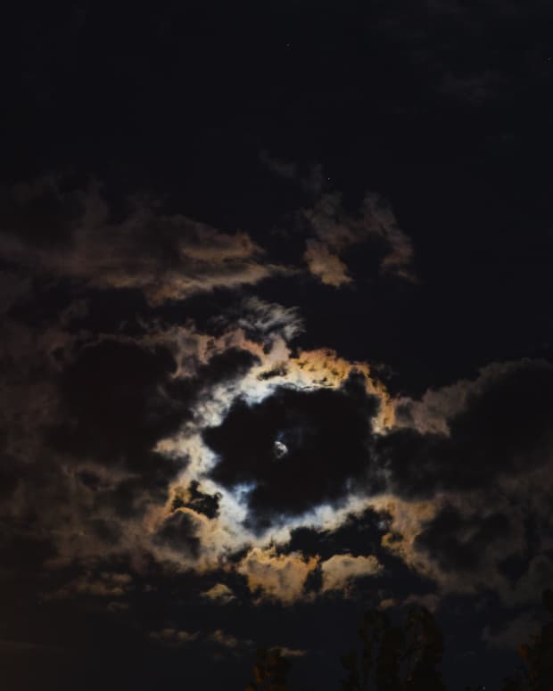 The moon hidden beind clouds