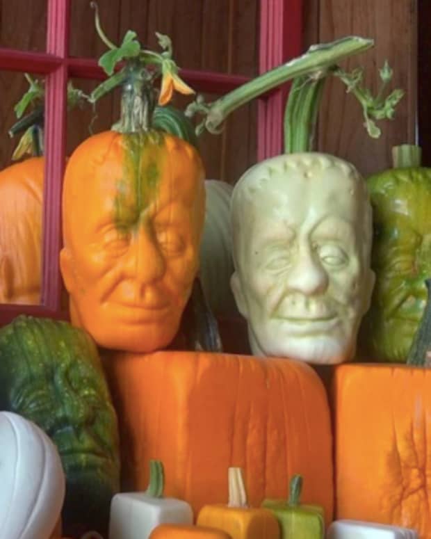 Gourds grown in Frankenstein molds