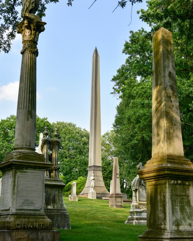 an obelisk in Green-Wood Cemetery, Brooklyn NY
