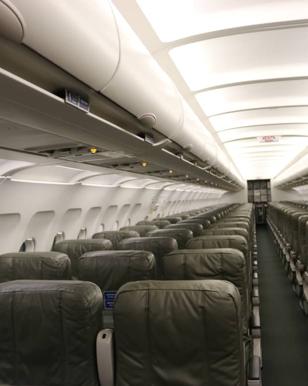 a creepy empty plane cabin