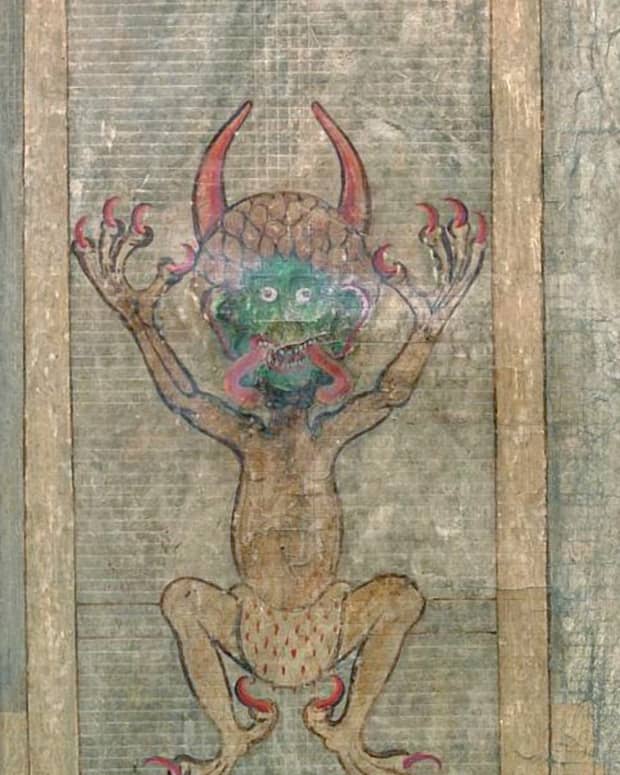 Illustration of the Devil in the Codex Gigas illuminated manuscript